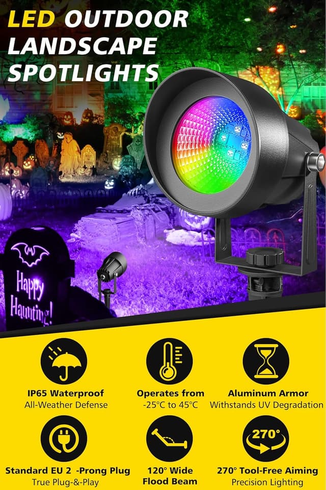 Detalle 2 de T-SUN 6 Pezzi Faretto RGB da Giardino con Telecomando e controllo Bluetooth