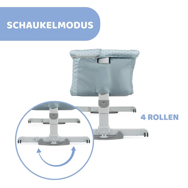 Detalle de Chicco Next2Me Dream Beistellbett fürs Baby – klappbar, höhenverstellbar mit Matratze und Reisetasche