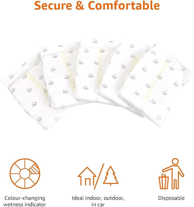 Detalle de Amazon Basics Pañales para perro M, 30 unidades