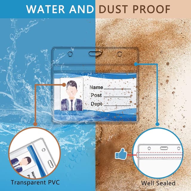 Detalle de XHDA Red 50PCS Lanyards with Card Holders 50pc