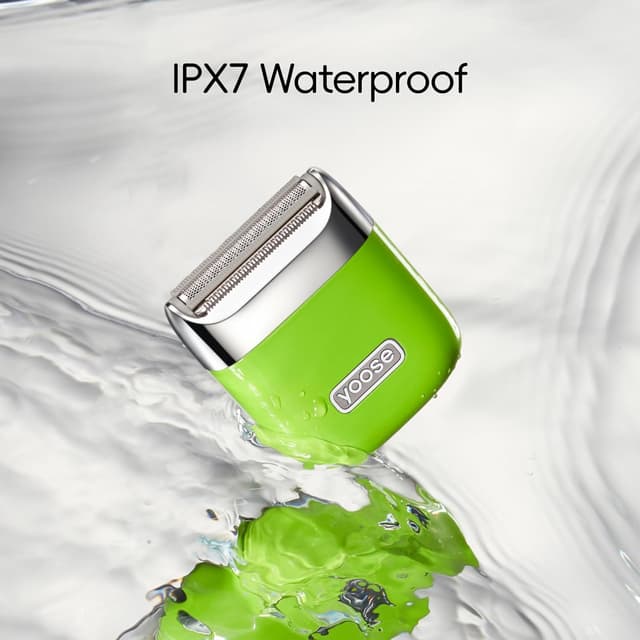 Detalle de yoose Lady Shaver IPX7 Alloy Body Electric Razors for Women (USB‑C, 3.6mm guide comb, Cyber Green)