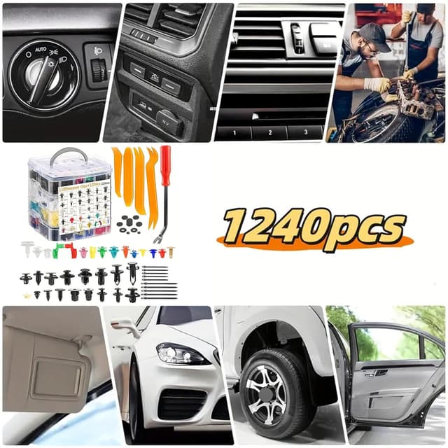 Thumbnail 5 de 1240PCS Car Trim Clips Set 1240 plastic fasteners for panels