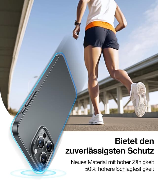 Detalle 2 de TORRAS Ultra Dünn Hülle für iPhone 15 Pro Max mit MagSafe – velvety Touch, stoß- & kratzfest, MagSafe-Adapter