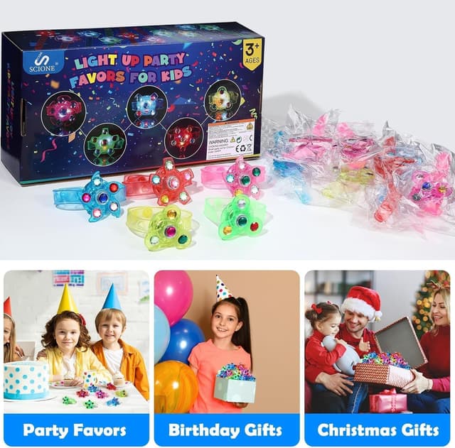 Detalle 2 de SCIONE 24 Pack LED Fidget Spinner Bracelets