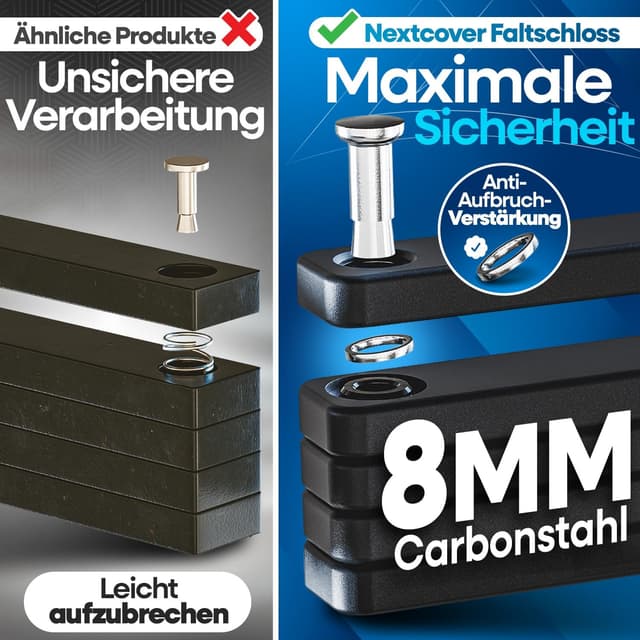 Thumbnail 6 de Faltschloss FoldOne 100 cm mit 3 Schlüsseln