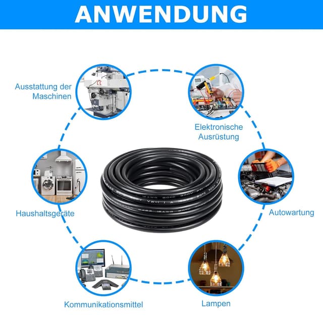 Thumbnail 6 de 30 Meter Kabel 16AWG 5x1,5mm² Elektrischer Kabel