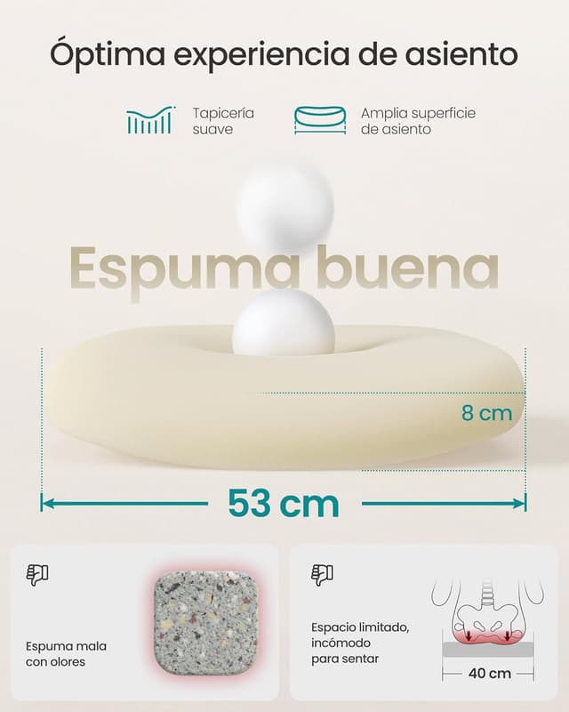 Thumbnail 6 de SONGMICS Silla de Malla giratoria 120 kg