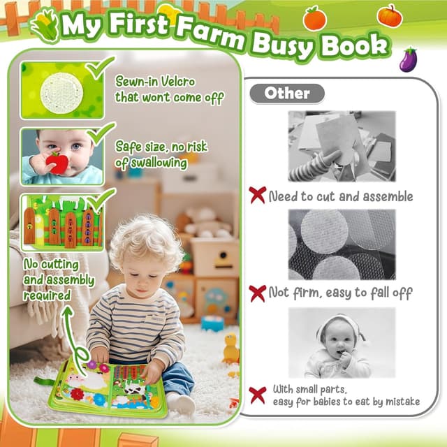 Detalle de Montessori busy farm book for toddlers