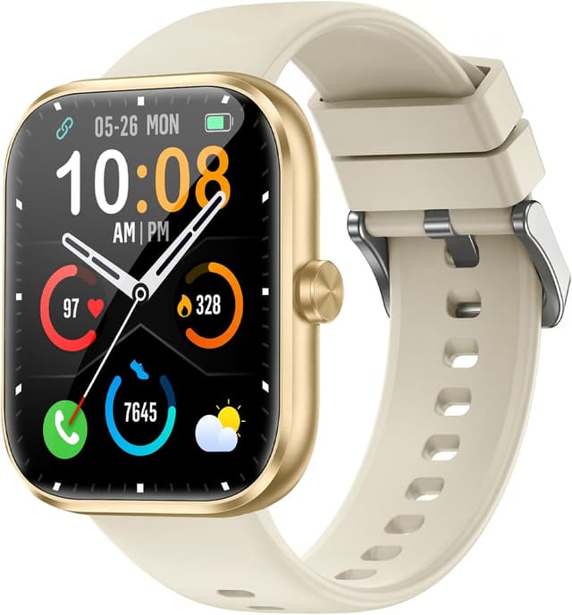 Detalle de Smart Watch for Men & Women (Answer/Make Calls) – 1.83" HD Fitness Watch in Champagne Gold