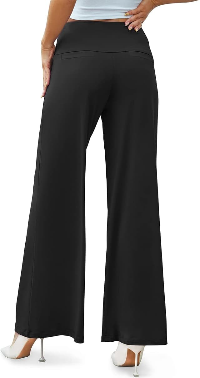 Detalle de Arolina Women’s Stretchy Wide Leg Palazzo Lounge Pants with High Waist & Pockets