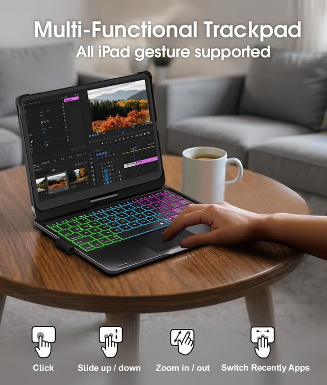 Detalle 2 de Baisla iPad Case with Keyboard 500mAh 🔑