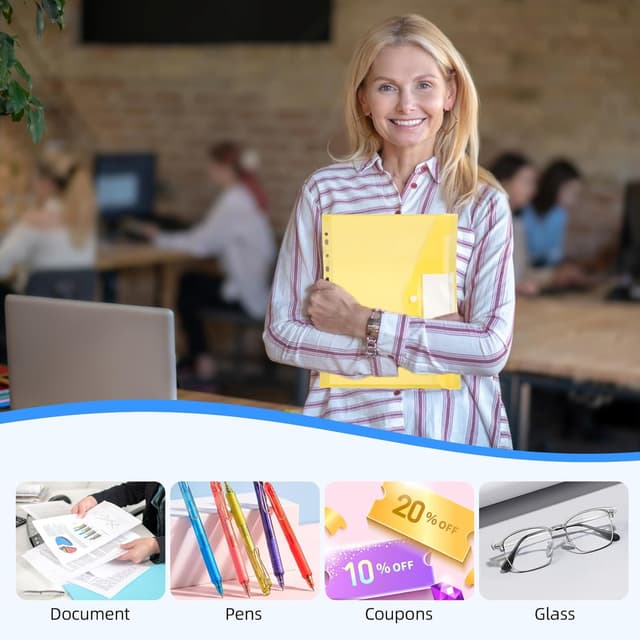 Thumbnail 6 de WQDD STANPET Cartelline portadocumenti A4 impermeabili – set da 8 con 11 fori e chiusura in velcro