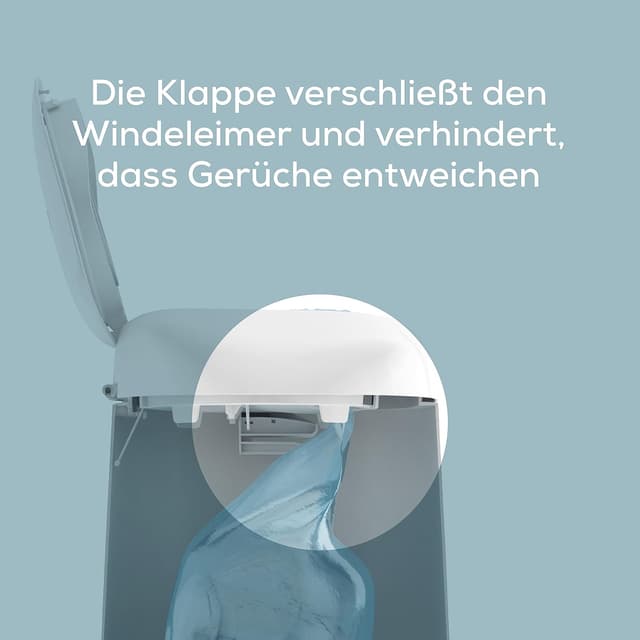 Detalle de Angelcare Original Dress-Up XL Windeleimer mit 1 Nachfüllkassette – geruchsarme Windelentsorgung