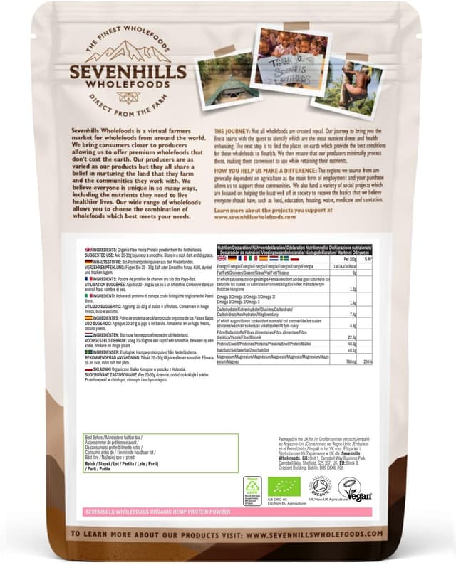 Thumbnail 1 de Sevenhills Wholefoods Proteína de Cáñamo Orgánica en Polvo 1kg 🌱