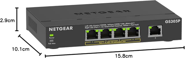 Thumbnail 6 de NETGEAR GS305P switch Ethernet unmanaged PoE+ a 5 porte (4 PoE+ fino a 63 W)