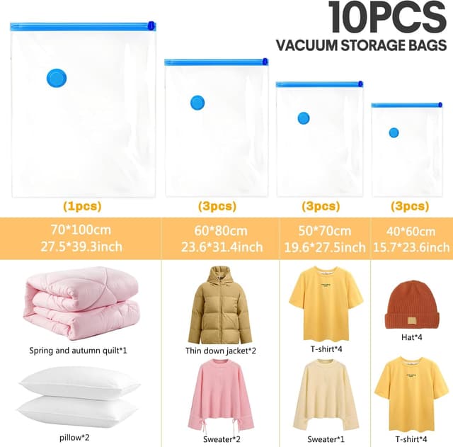 Thumbnail 6 de Bolsas al vacío para ropa y edredones 🧳 Ahorradoras de espacio