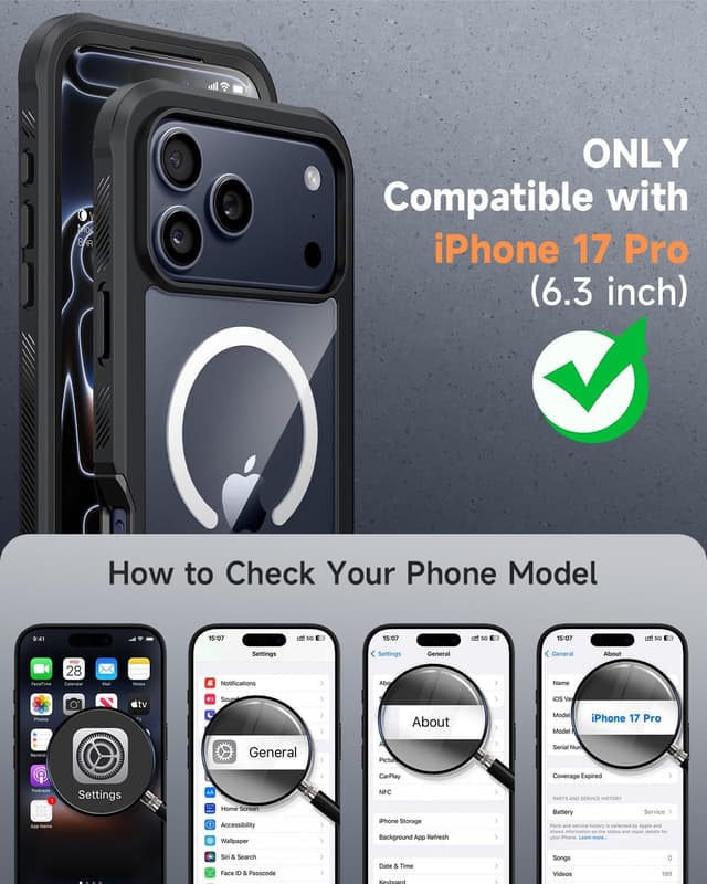 Thumbnail 6 de Coque magnétique seacosmo pour iPhone 17 Pro 6,3” compatible MagSafe – noir