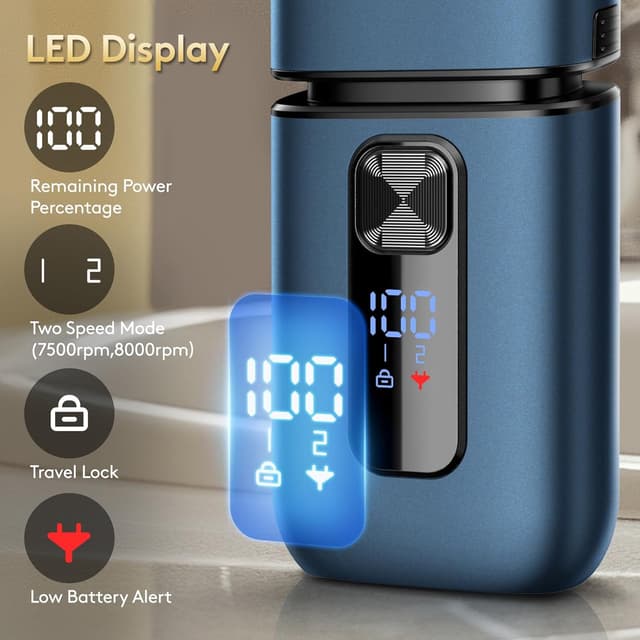 Detalle de Brightup Foil Shaver for Men with Pop Up Trimmer, USB‑C Rechargeable and Waterproof