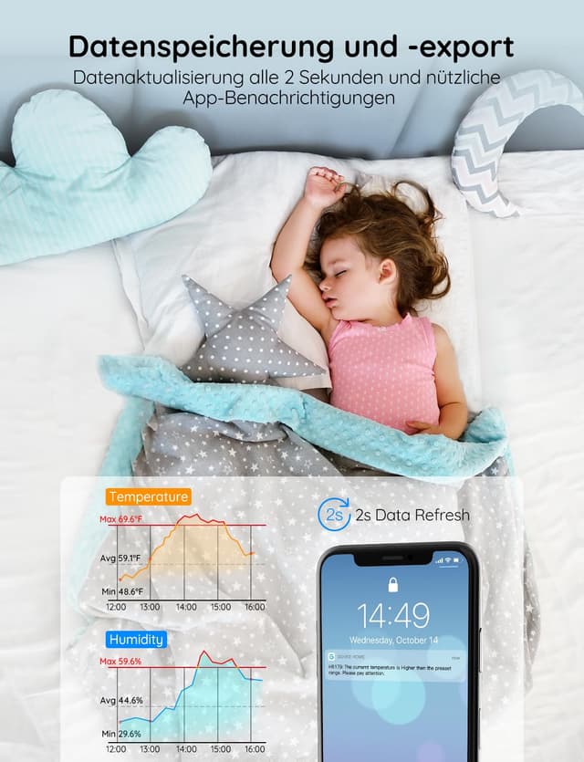 Thumbnail 4 de Govee WLAN Thermometer Hygrometer 50 m Reichweite 🌡