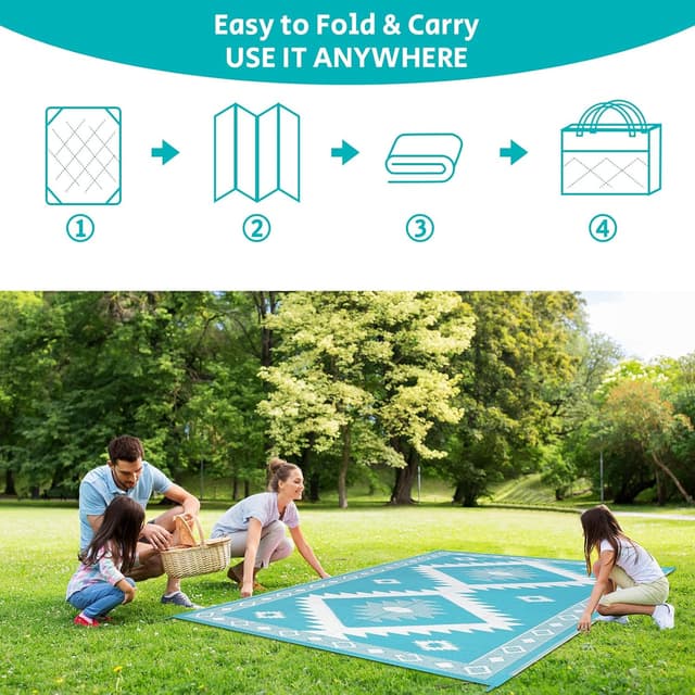 Thumbnail 4 de HEBE Outdoor Rug 8'x10' Waterproof Patio Mat