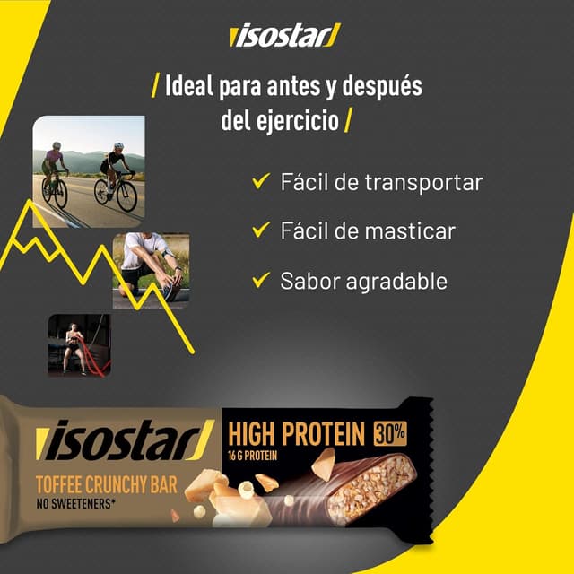 Thumbnail 3 de Isostar Barrita High Protein Toffee 30 – 16 unidades
