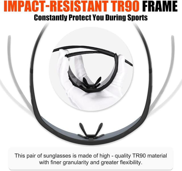 Detalle 2 de X-TIGER Polarized Cycling Glasses with 5 Interchangeable Lenses (MTB & Sports)