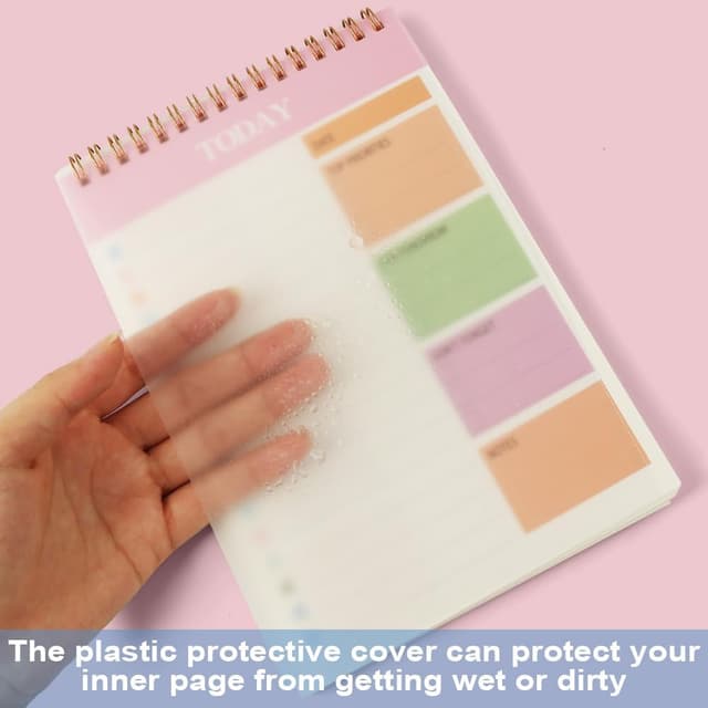 Detalle de OFFCUP To Do List Planner A5 non datato, 2 pezzi da 52 fogli (104 pagine) con rilegatura a doppia spirale