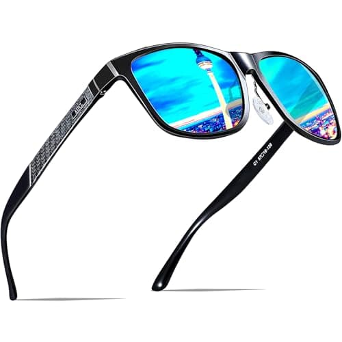 Detalle de ATTCL Hombre gafas de sol polarizadas Al-Mg con UV400 (CAT 3) 8587, marco super ligero azul