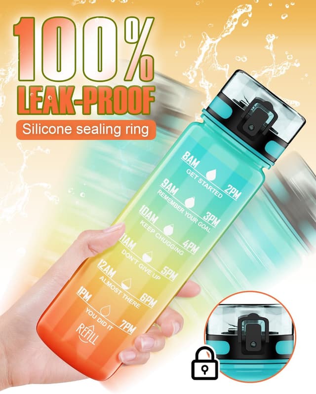 Detalle 2 de QIVORO 1 litre water bottle with time marks