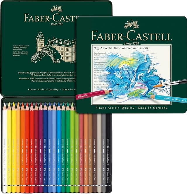 Imagen de Faber-Castell 117524 - Estuche metálico con 24 lápices acuarelables 🎨 en OfertitasTOP
