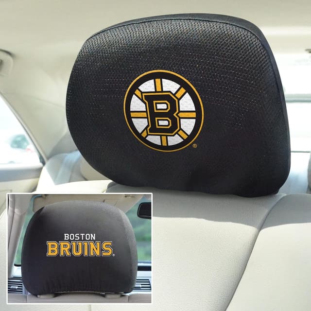 Detalle 2 de FANMATS 14778 Boston Bruins Embroidered Head Rest Cover Set (2-Pack)