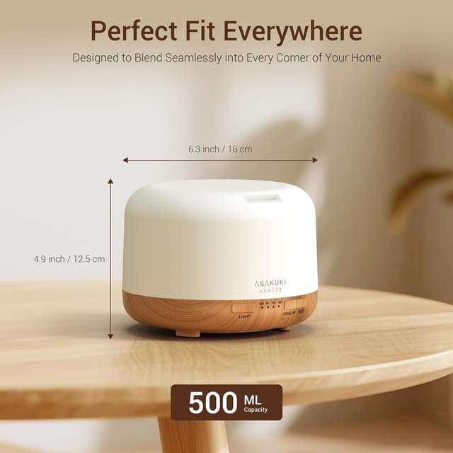 Thumbnail 4 de ASAKUKI 500ml Ultrasonic Essential Oil Diffuser 🌫