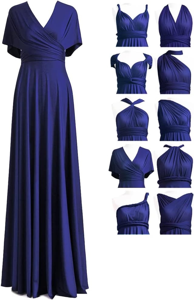Thumbnail 2 de 72styles Infinity Kleid Bandeau Brautjungfern Mehrweg Langtur Twist Wickelkleid