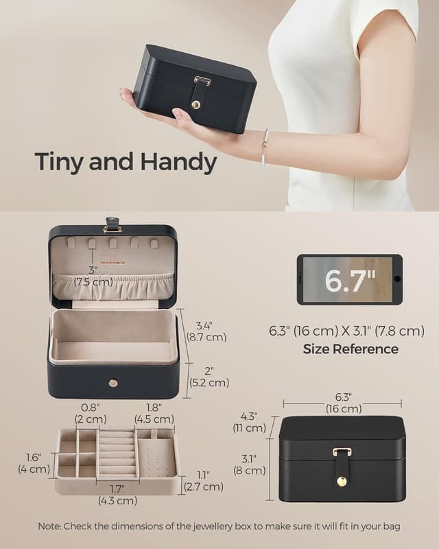 Detalle de SONGMICS GISELLA travel jewellery box 11.6 cm