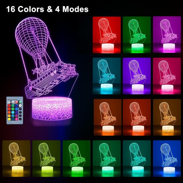 Detalle de Hoofun hot air balloon 3D LED night light