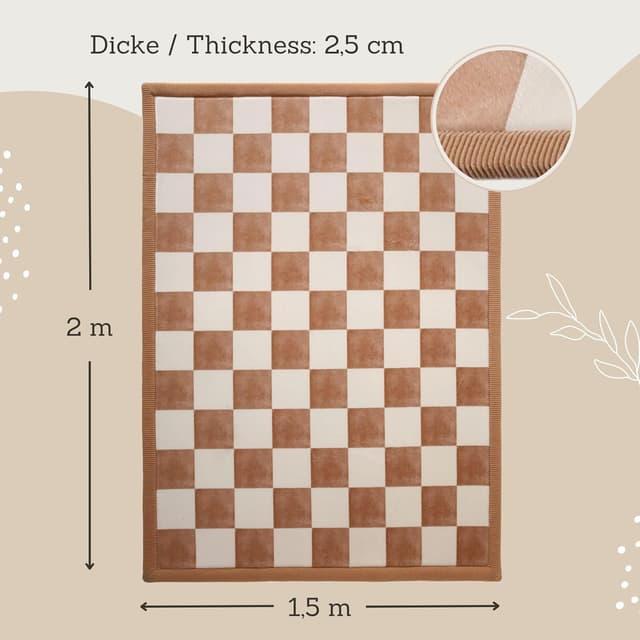 Detalle de Hakuna Matte Wolkenweiche Spielmatte Baby 200x150x2,5 cm – Tatami/Krabbeldecke mit Memory-Schaum