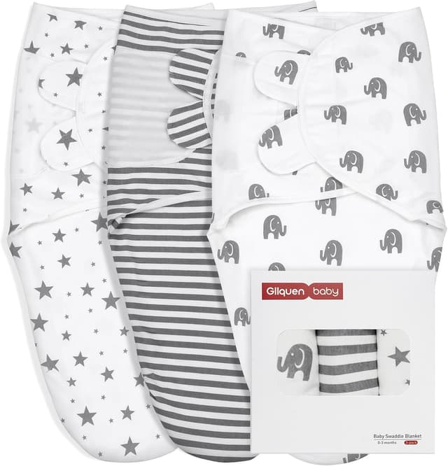 Thumbnail 6 de GLLQUEN BABY Swaddles Wickel-/Pucksack für Babys 0–3 Monate, 100% Bio-Baumwolle, Oeko-Tex, 3er Pack (Graugrün)