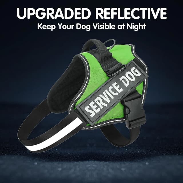 Detalle 2 de Belababy Soft No Pull Dog Harness Small (Green) — adjustable assistance service dog vest with reflective outdoor training