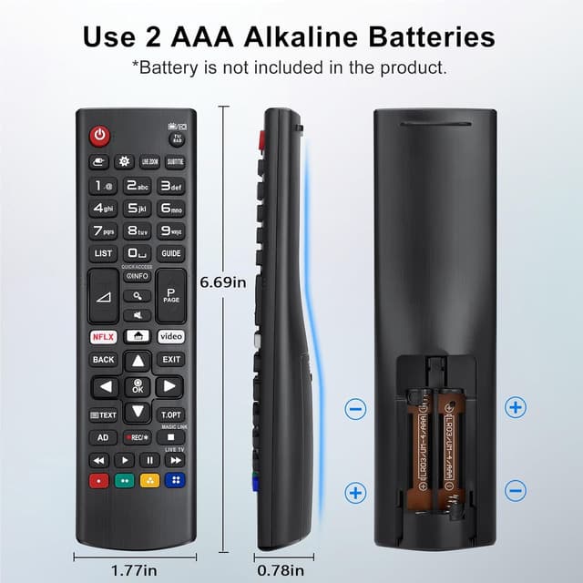 Detalle de (2 Pack) Universal LG TV Remote Controls – Replacement for LG Smart OLED/QNED, WebOS, NanoCell and more