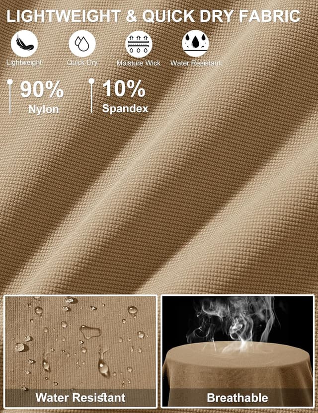 Detalle de TACVASEN men’s cargo work shorts with quick-dry fabric and zip pockets