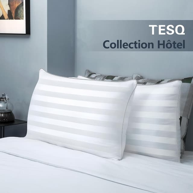 Thumbnail 6 de Lot de 2 oreillers TESQ 60x60 cm Confort moelleux, hypoallergéniques et lavables