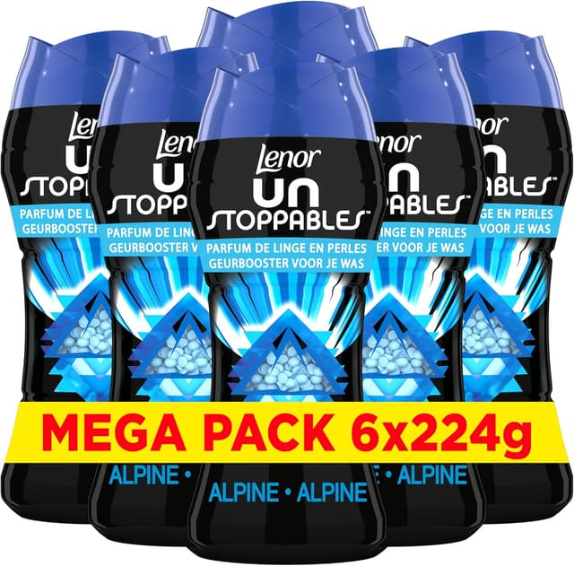 Imagen de Lenor Unstoppables perles parfum Alpine 6 x 224 g — fraîcheur 12 semaines en OfertitasTOP