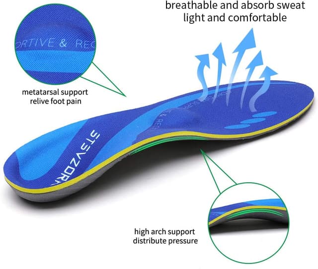 Detalle de Niedrige Fußgewölbe Komfort-Einlegesohle (EU 40–41, 26 cm) – elastischer Sport-Schaumstoff mit Dämpfung & Anti-Ermüdung