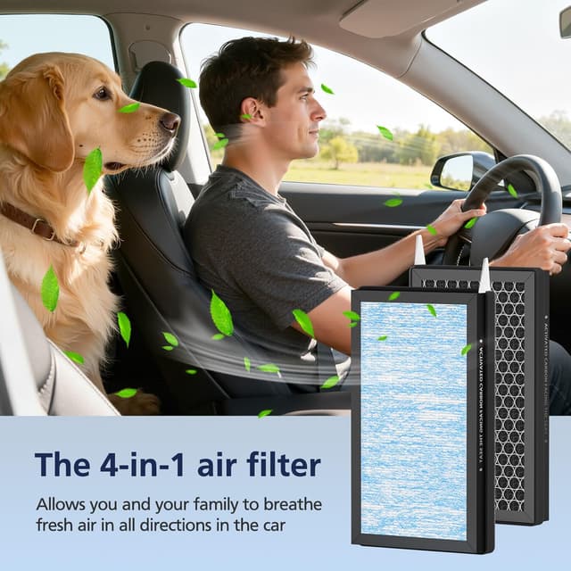 Detalle de Tesla Model 3 / Model Y Cabin Air Filter Replacement Accessories (2-Pack) with H13 HEPA + Activated Carbon