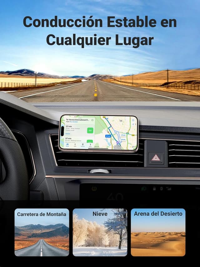 Thumbnail 2 de UGREEN Soporte Magnético Móvil Coche 🌟 Compatible con iPhone y Galaxy
