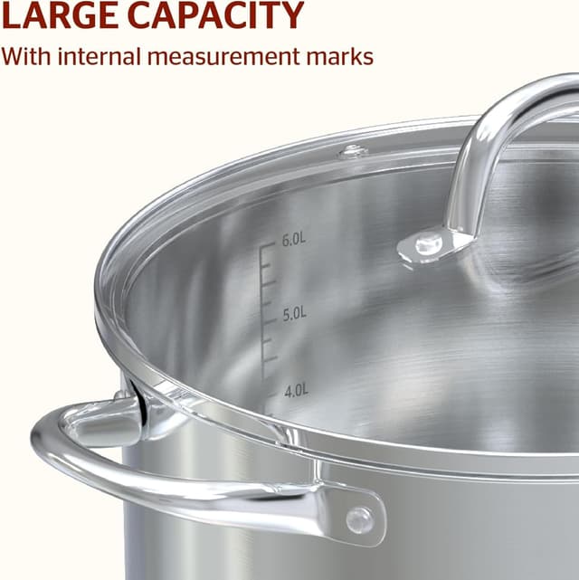 Thumbnail 4 de SUNHOUSE Stainless Steel Stock Pot 7 Quart