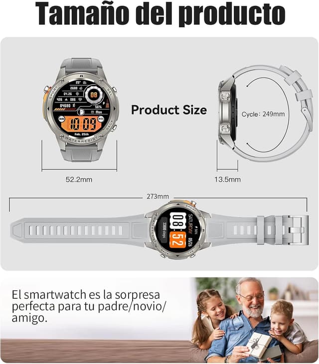 Thumbnail 3 de ESFOE Reloj Militar Hombre con GPS y 170+ Modos