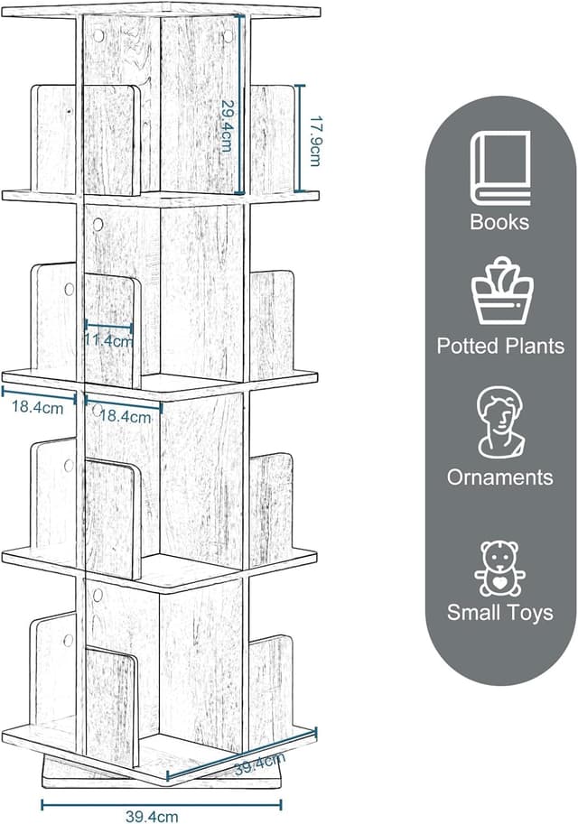 Thumbnail 6 de EUGAD Estantería Librería de Árbol 360° Giratoria 🌳