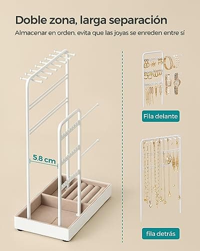 Detalle de SONGMICS soporte de joyas JJS021W01, 30 cm
