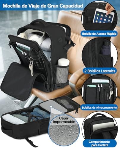 Detalle 2 de KLOSTAIN Mochila de cabina para avión 45x36x20 cm (30 L) con compartimento para portátil de 15,6”